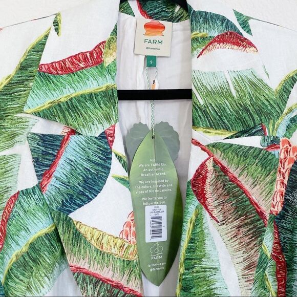 FARM RIO Forest Palm Linen Blazer - Picture 8 of 13